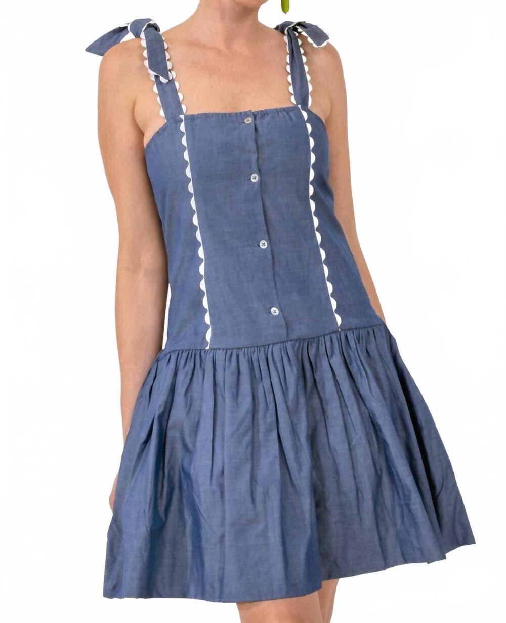 NEW GRETCHEN SCOTT ric roc and roll dress in chambray